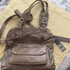 Chic Brown Leather Shoulder Bag